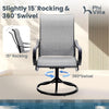Outdoor Patio Dining Set With Swivel Chairs Gray Textilene
