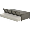 Wicker Double Chaise Lounge — two-person reclining wicker loungers with cushions and middle table