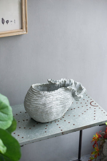 Gray Cement Indoor & Outdoor Planter, 14.2 × 7.9 × 7.9 in