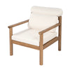Acacia Wood Outdoor Lounge Chair with Bolster Pillow