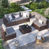 7-Piece Outdoor Wicker Sectional Patio Set with Waterproof Cover