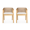 Acacia Wood Outdoor Dining Chairs, Set of 2