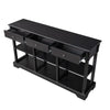Retro Console Table with 3 Drawers and Open Shelves, Black