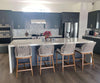 Counter-Height Rattan Bar Stools, Set of 4
