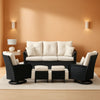 6-Piece Outdoor Patio Sectional Set with Swivel Rocker Chairs