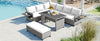 Rattan L-Shaped Patio Sectional — 5-piece outdoor wicker sectional sofa set with cushions