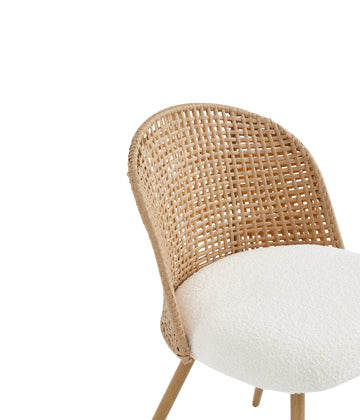Woven Rattan Dining Chairs, Set of 4
