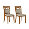 Ergonomic Padded Dining Chair, Rubber Wood Frame (Set of 2)