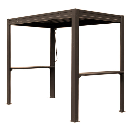 Louvered Grill Pergola with Adjustable Hardtop Roof