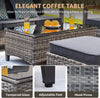 Outdoor Rattan Patio Set with Swivel Rockers, 7-Piece