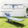 Folding Chaise Sun Loungers, Set of 2 with Face Cavity