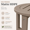 16-Inch HDPE Round Outdoor Side Table for Patio, Porch or Poolside
