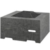 Charcoal Grey Stone-Texture Wood-Burning Fire Pit