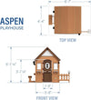 Cedar Wood Kids Outdoor Playhouse with Pretend Kitchen