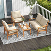 Acacia Wood Patio Set with Cushions and Coffee Table