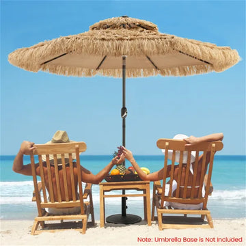 9 ft Portable Beach Umbrella with Solar LED Lights