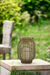 Rattan Decorative Lantern with LED Candle, 8.7 × 11.8 in