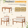 4 Piece Patio Bistro Set With Water Resistant Cushions In Acacia Wood