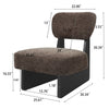 Set of 2 Brown Lounge Chairs with Black Wood Base