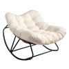 Oversized Papasan Rocking Chair, Beige