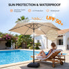 9 ft Solar LED Patio Umbrella with Tilt and Crank