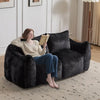 Oversized Bean Bag Loveseat with Pillows, Black