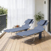 Folding Chaise Sun Loungers, Set of 2 with Face Cavity