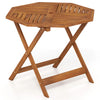 35.5" Solid Wood Octagon Patio Dining Table with Umbrella Hole