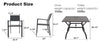 5-Piece Square Patio Dining Set with 37.8-Inch Wood-Grain Table and 4