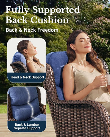 Outdoor Patio Conversation Set with Thick Cushions