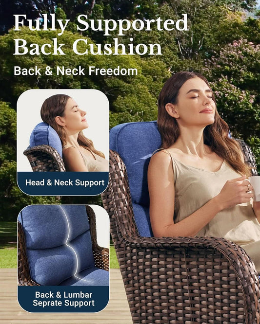 7-Piece Outdoor Patio Conversation Set with Thick Cushions