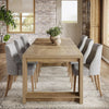 Oak 86 Inch Long Narrow Dining Table With Pedestal Base-4