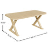 Natural Oak Veneer Dining Table with X-Base Legs