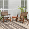 Eucalyptus & Rattan Patio Set — 3 Pc