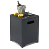 Square Iron Side Table in Matte Black
