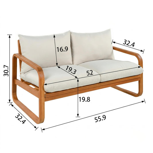 Acacia 4-Piece Outdoor Conversation Set with Cushions