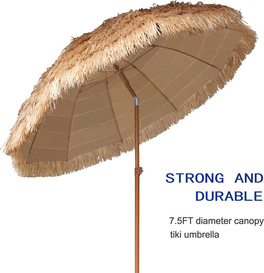 7.5 ft Thatched Tiki Umbrella for Beach & Patio