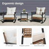 3-Piece Rocking Wicker Patio Conversation Set with 2-Tier Table