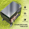 Outdoor Bar Cart Grill Table with Stainless Steel Top