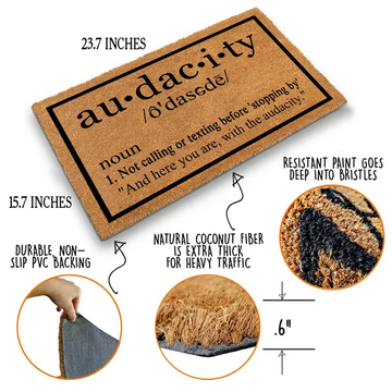 Heavy Duty Natural Coir Welcome Doormat For Front Porch Entryway