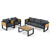 Aluminum Frame 4-Piece Outdoor Patio Conversation Set with Sofa