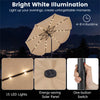 10 Ft Solar Powered Patio Umbrella with 24 LED Lights