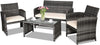 Weather-Resistant PE Rattan Patio Furniture Conversation Set
