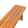 Acacia Wood Bench with Handwoven Rattan Legs