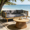 Outdoor Wicker Loveseat — 2 Piece Patio Set, Dark Grey Rope Back