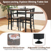 3-Piece Dining Set with Tuck-Under Chairs, Rustic Brown & Black