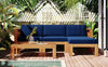 5-Piece Outdoor Sectional Sofa Set Solid Acacia Wood Beige with