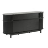 Fluted Black Sideboard with 4 Sliding Doors, 60"