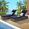 Coastal Rattan Chaise Lounger Set of 2