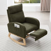 Teddy Fabric Rocking Chair with Adjustable Footstool